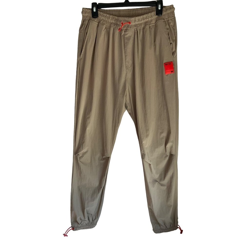 RNT23 Men's Sz 44 Lightweight Khaki Baggy Jogger Pants Pull on Windbreaker